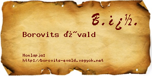 Borovits Évald névjegykártya